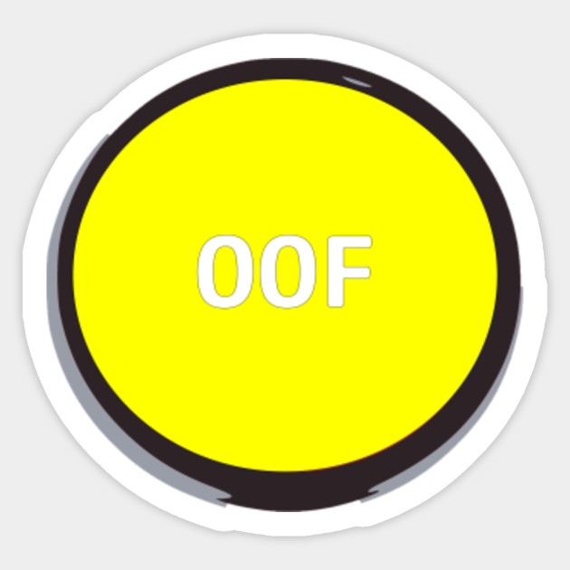 Oof Roblox Meme Button Small Roblox Sticker Teepublic Au - roblox oof noise button