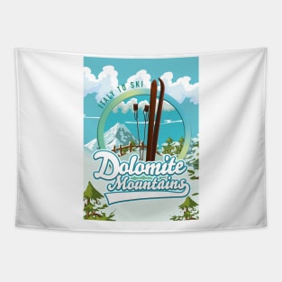 Dolomite mountains italy ski logo Tapestry