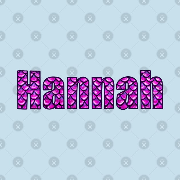 Top 10 best personalised gifts 2022  - Hannah - name with mermaid scale pattern - custom name by Artonmytee