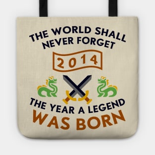 2014 The Year A Legend Was Born Dragons and Swords Design Tote