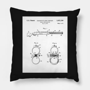 Remington Shotgun Patent - Police Officer Law Enforcement Art - White Pillow