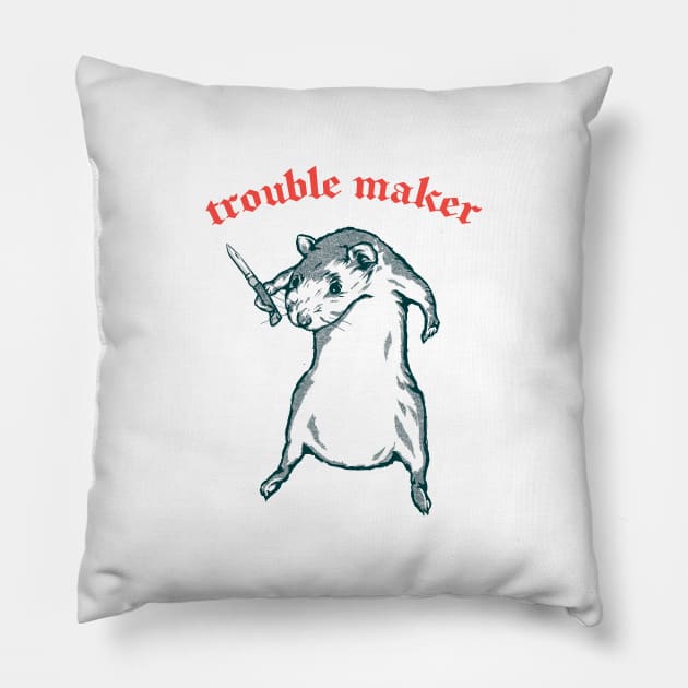 Trouble Maker  //  Cute mouse original design Pillow by DankFutura