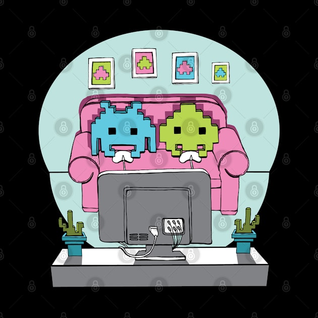 Space Invader Couch Gamers Gamer Gift by atomguy