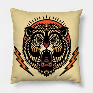 Vintage Bear Head Tattoo Design Pillow