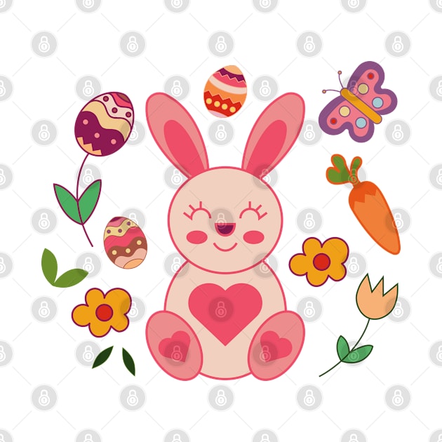 Adorable easter bunny by Duzzi Art