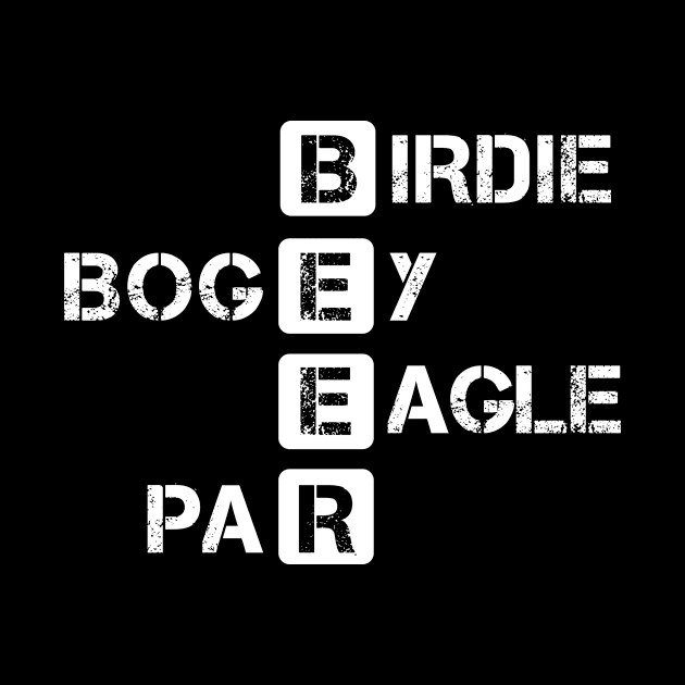 Birdie Bogey Eagle Par Beer Funny Golf Golfing Golfer Gift by Maica