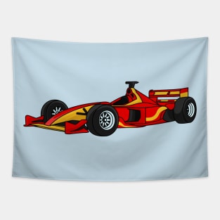High speed racing cars cartoon illustration Tapestry