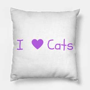 I heart Cats - purple Pillow