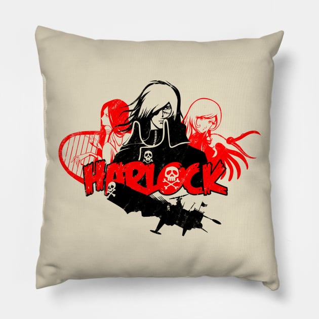 013b Harlock Red Pillow by Yexart