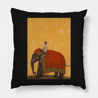 Elephant with Red Saddle Pillow