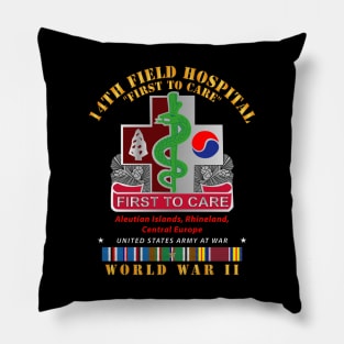 14th Field Hospital w  WWII  EU SVC Pillow