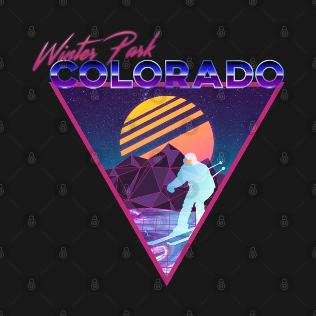 Retro Vaporwave Ski Mountain | Winter Park Colorado | Shirts, Stickers, and More! by KlehmInTime