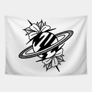 Saturn Planet Flowers Tapestry