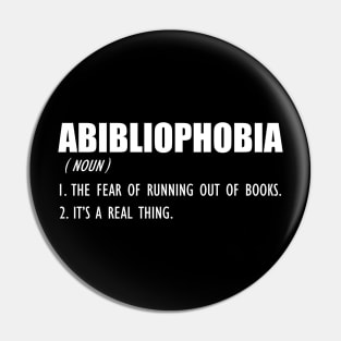 Book Lover - ABIBLIOPHOBIA Definition w Pin