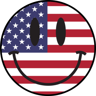 US Flag Smiley Face Magnet