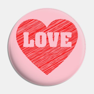 Love Heart Scribble Pin