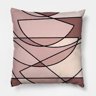 Abstract Geometric Earthy Neutral tones shapes Pillow