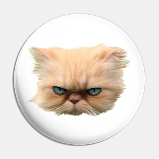 Angry Persian Cat Pin by LeighsDesigns