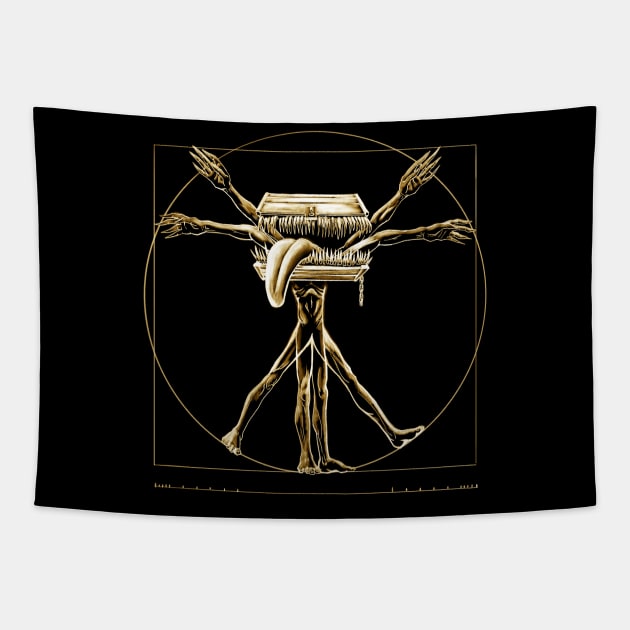 Mimic (Gold) Tapestry by Grumpinpumpkin