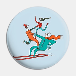 Skiing Acrobats Pin