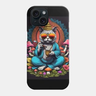 Psychedelic Techno Cat - Catsondrugs.com - cat, kitten, kitty, cats, cute, animal, pet, funny, black cat, pets, meme, pack, animals, kittens, feline Phone Case