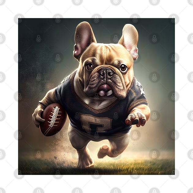 French Bulldog playing football by Gabriel Barba