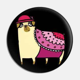 Pug with a hat Pin