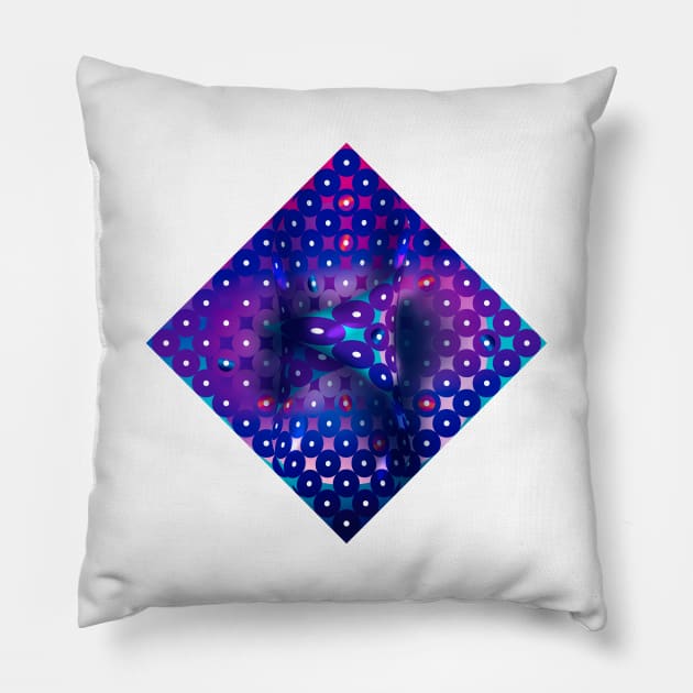 Avantgarde psychedelic rhombus in blue Pillow by IngaDesign