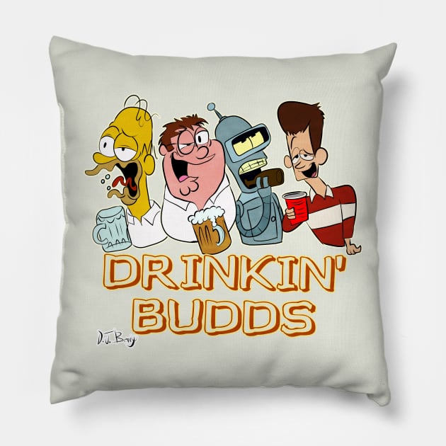 Drinkin' Budds Pillow by D.J. Berry