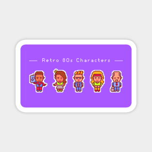 Retro Character Pixel Art 80's Magnet