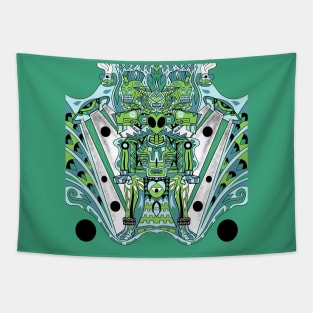 mictlan pandemic alien astronaut in hell space ecopop Tapestry