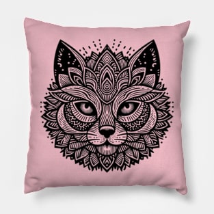 Mandala Cat Pillow