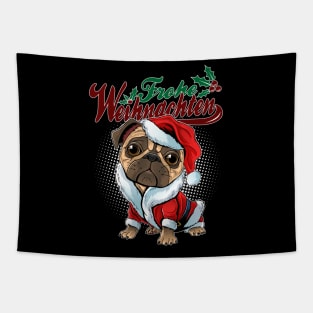 Frohe Weihnachten sweet pug Tapestry