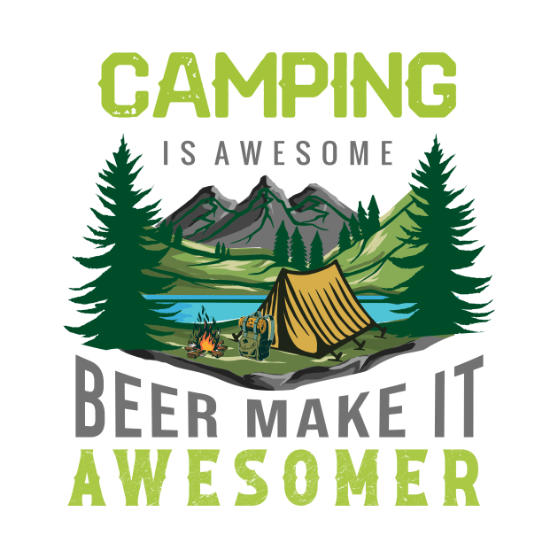 camping is awesome by love shop store