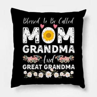 Blessed To Be Called Mom And Grandma Mothers Day Cute Floral Pillow