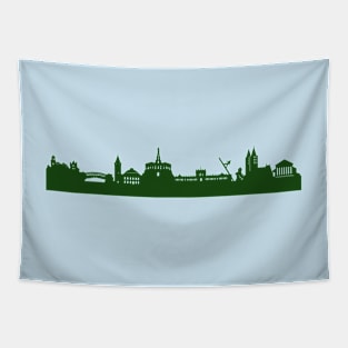 KASSEL skyline in forest green Tapestry