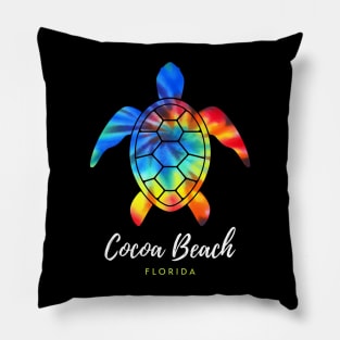 Cocoa Beach Florida Sea Turtle Conservation Tie Dye Pillow