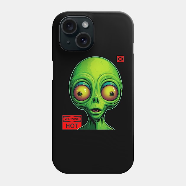 Green Face Phone Case by FehuMarcinArt