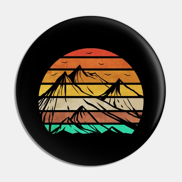 Retro sunset vintage hiking mountain camping Pin by SinBle