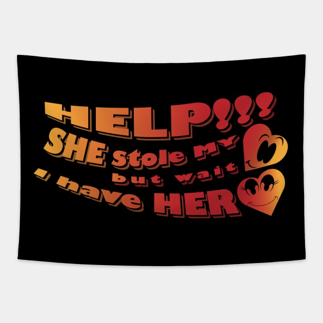 Curved Valentines Day 2023 Steals (SHE) Of Hearts Everyone Hunts Tapestry by K0tK0tu