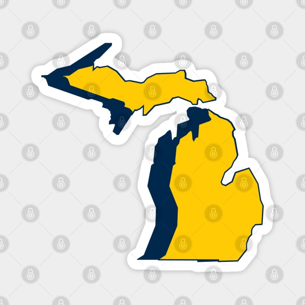 University of Michigan Wolverines - MI Maize & Blue Magnet by CoolMomBiz