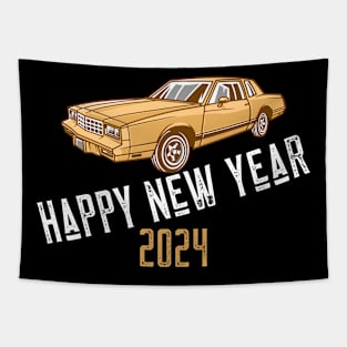 Happy New Year 2024 Cars New Years Eve Party New Year Daily Driver Tapestry