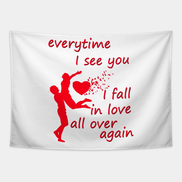 every time i see you i fall in love all over  again Tapestry by sarahnash