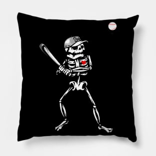 baseball skeleton halloween Pillow