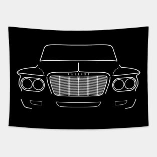 Valiant 1960s classic car white outline graphic Tapestry