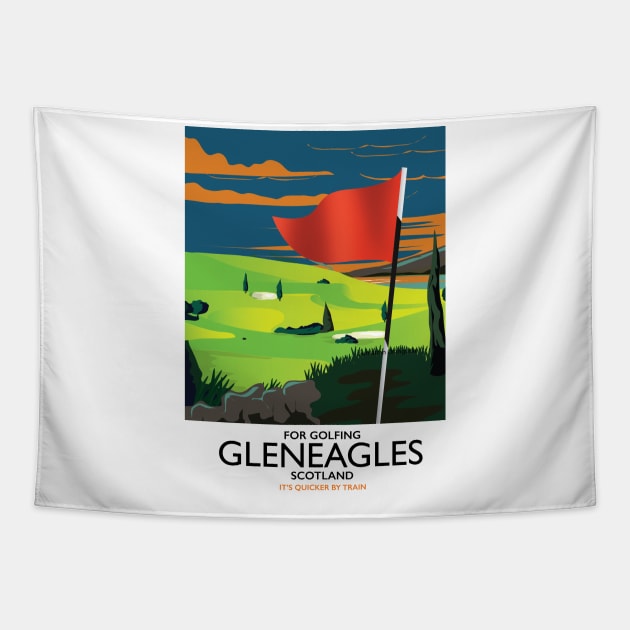 Gleneagles Scotland Golf Tapestry by nickemporium1