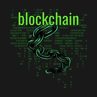 Blockchain Green text T-Shirt