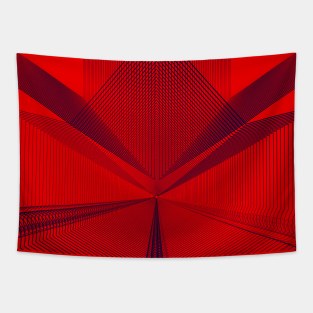 Geometric abstract red linear Tapestry