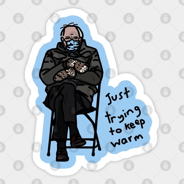 Keep Warm Bernie Sanders Memes Line Drawing - Memes - Sticker