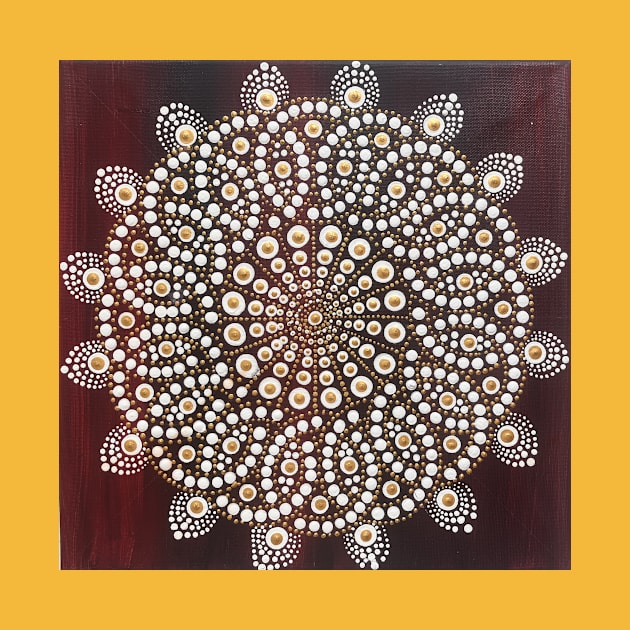 Burgundy-golden Mandala design by Mymandala_art